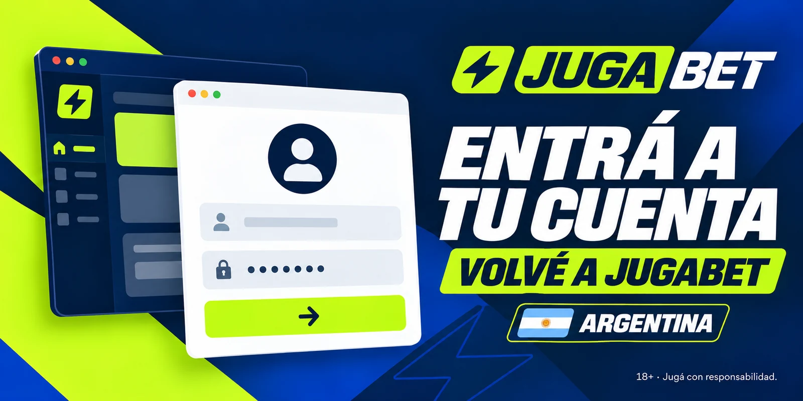 Formulario de inicio de sesión y registro en Jugabet