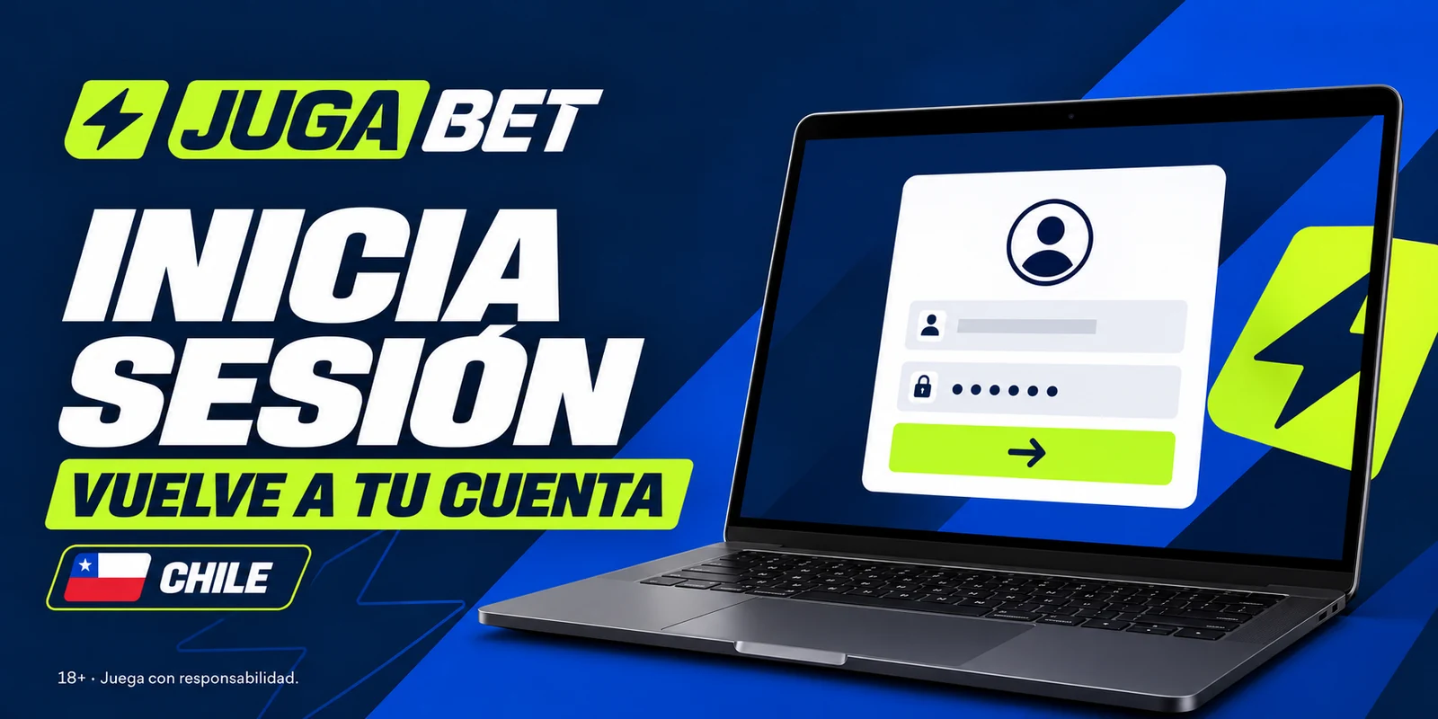 Formulario de inicio de sesión y registro en Jugabet