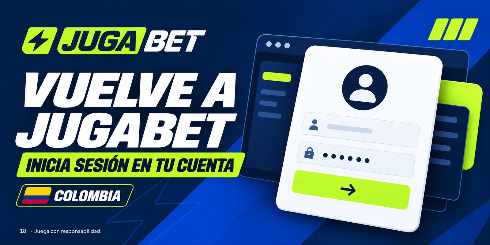 Formulario de inicio de sesión y registro en Jugabet