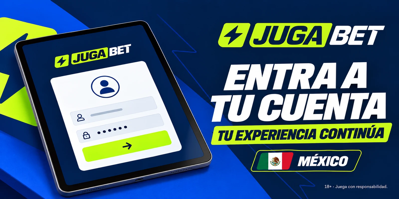 Formulario de inicio de sesión y registro en Jugabet