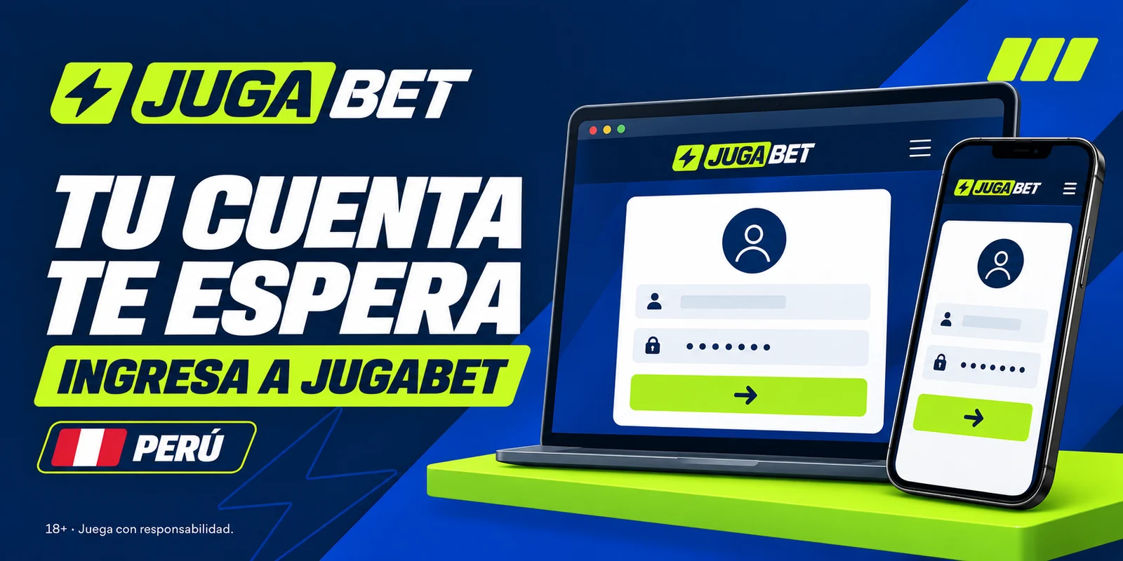 Formulario de inicio de sesión y registro en Jugabet