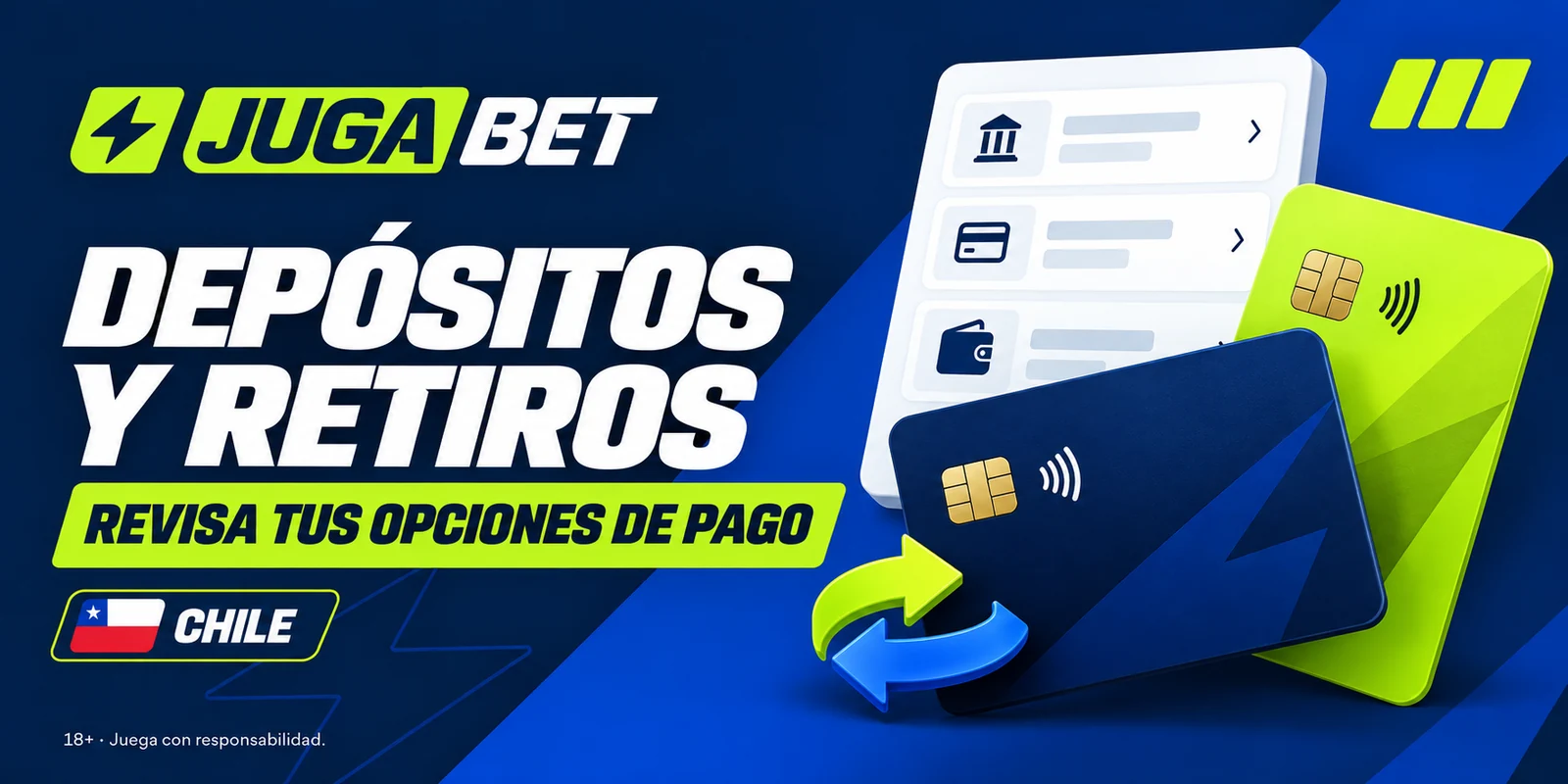 Métodos de pago para depositar y retirar en Jugabet Chile
