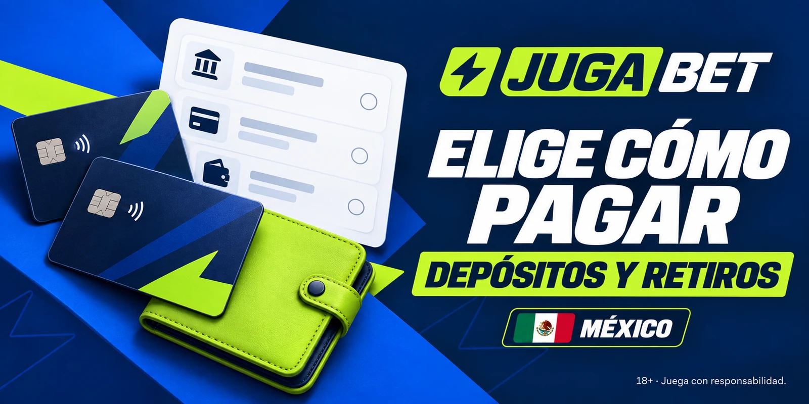 Métodos de pago para depositar y retirar en Jugabet México