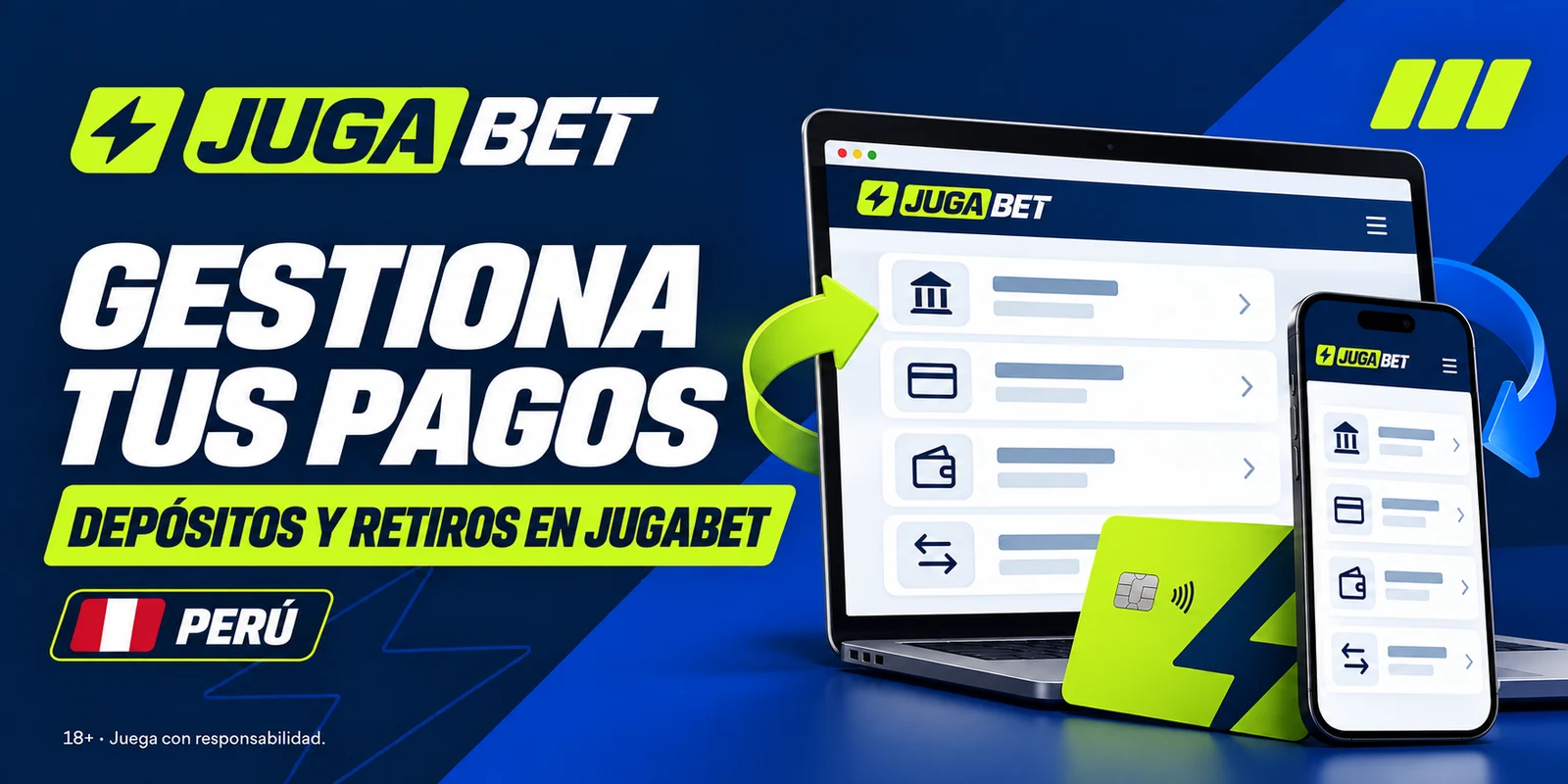 Métodos de pago para depositar y retirar en Jugabet Perú