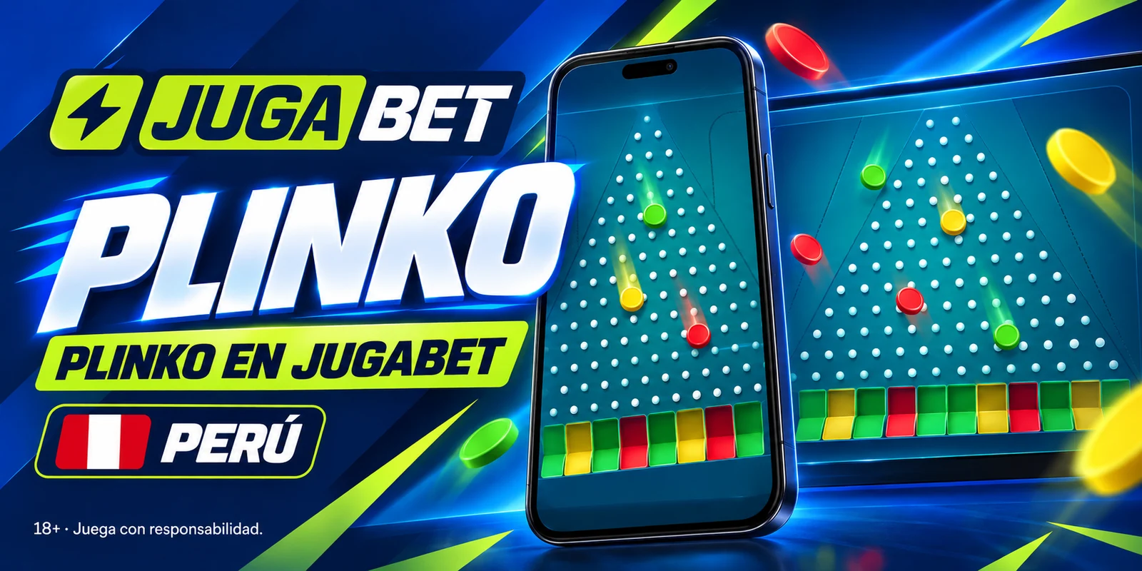 Plinko en Jugabet: pirámide de clavos y multiplicadores